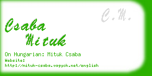 csaba mituk business card